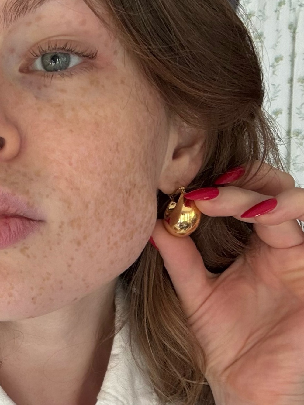 Gold Tone Dome Hoop Earrings